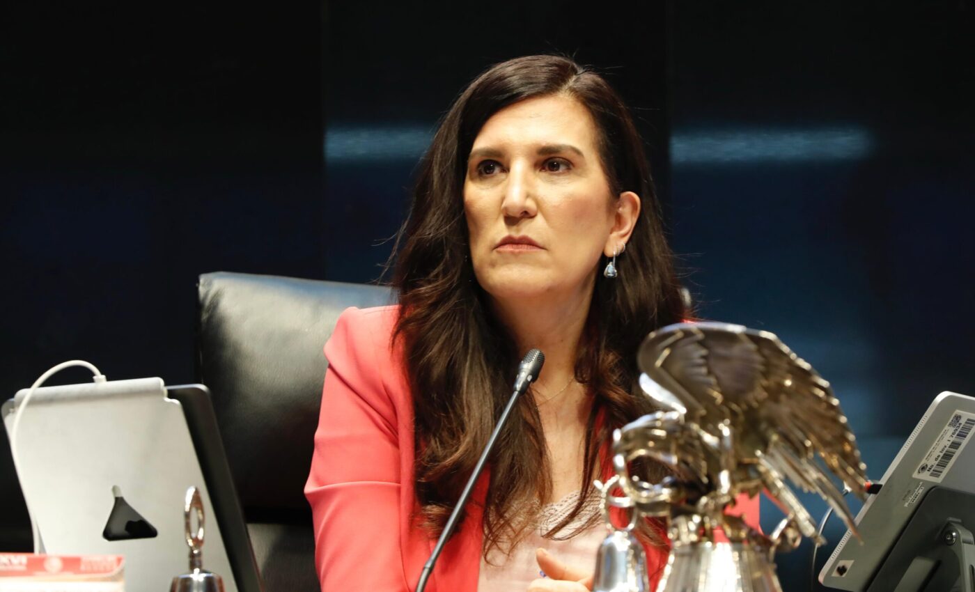 Kenia López Rabadán durante una sesión en la Cámara de Diputados