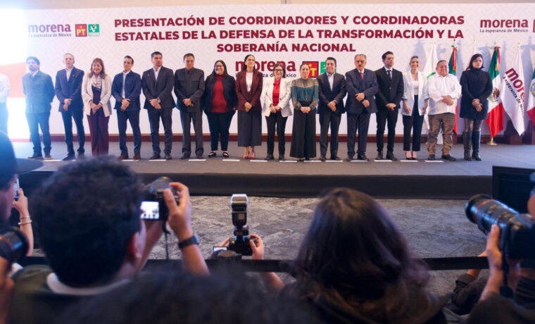 Presentación de coordinadores estatales de Morena durante el nombramiento de Imelda Castro en Sinaloa