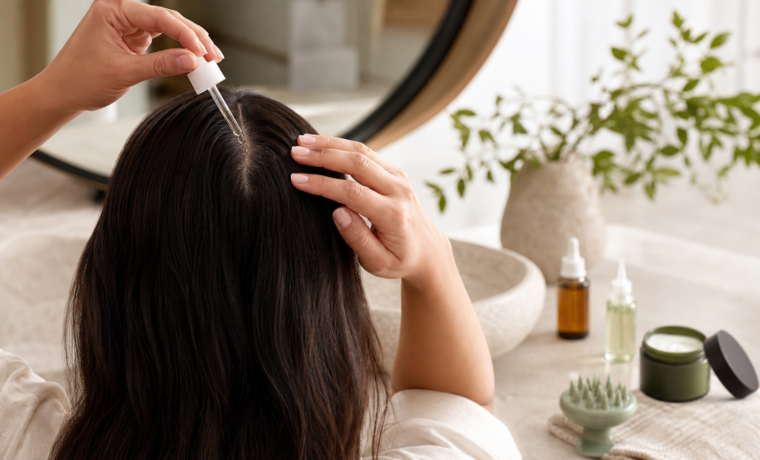Rutina de scalp care con sérum y masajeador para el cuero cabelludo