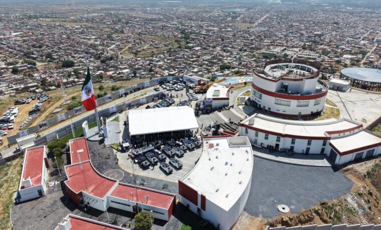 Instalaciones del C5i de Zacatecas vistas desde el aire, sede del foro sobre construcción de paz